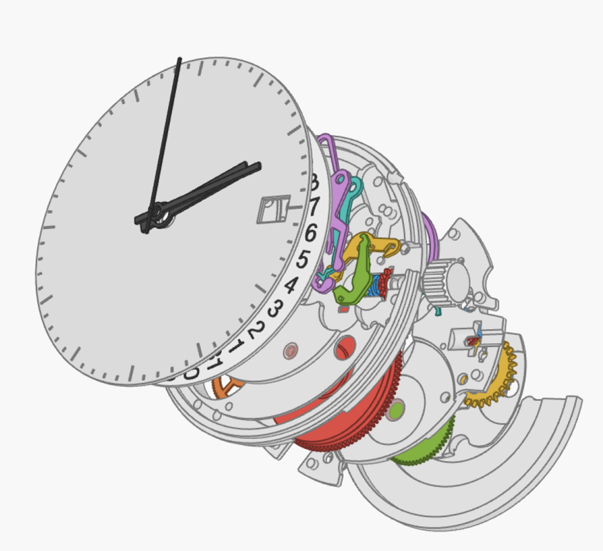 Montre mécanique - éclaté